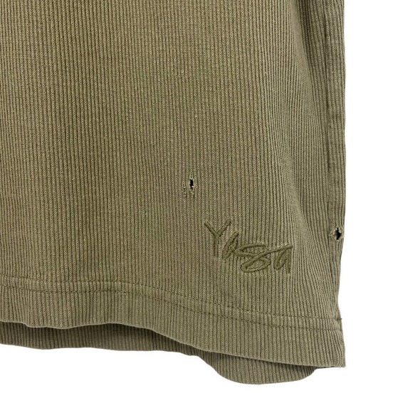 Vintage 90’s Yaga Polo Shirt Ribbed Zip Neck Olive Green Large - Picture 5 of 6